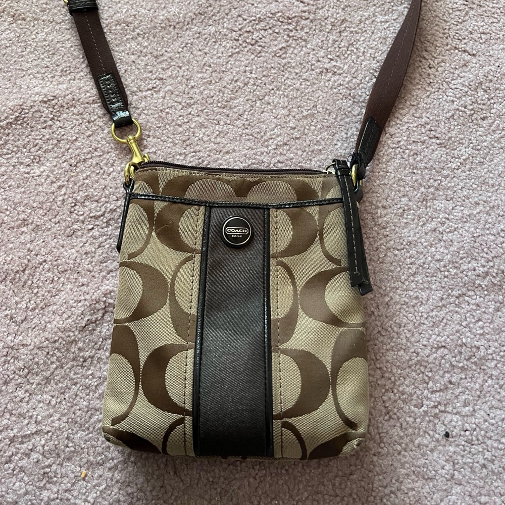 Coach brown messenger/crossbody bag